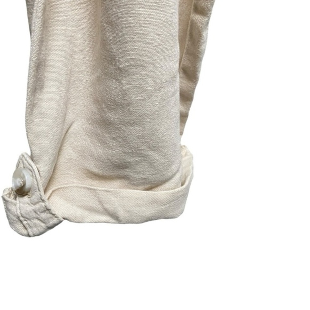 Sincerely Jules Khaki Linen Blend Pull-On Convertible Length Pants - Picture 4 of 6